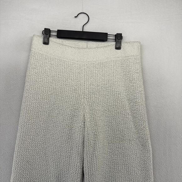 Aerie Sweatpants Women's Large Gray Textured Knit Wide Leg Flared Loose Baggy - Picture 2 of 10